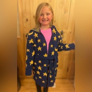 ComfyLuxe Kids Robe With Hood Moon And Stars